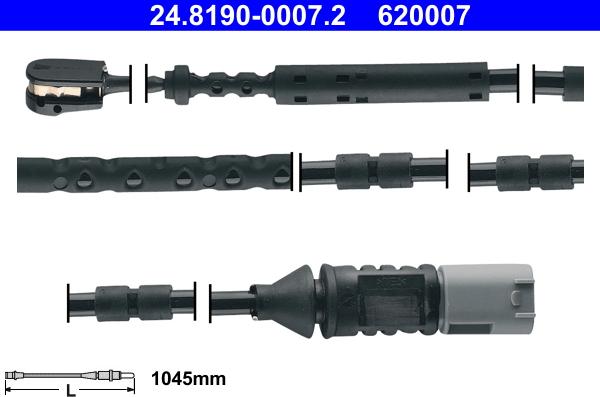 ATE 24.8190-0007.2 - Senzor de avertizare,uzura placute de frana aaoparts.ro