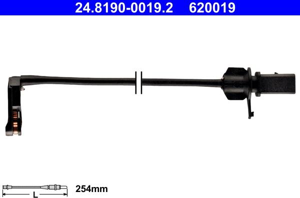 ATE 24.8190-0019.2 - Senzor de avertizare,uzura placute de frana aaoparts.ro