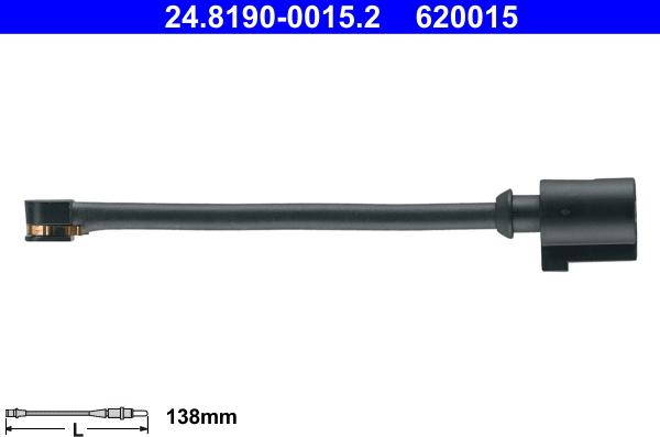 ATE 24.8190-0015.2 - Senzor de avertizare,uzura placute de frana aaoparts.ro