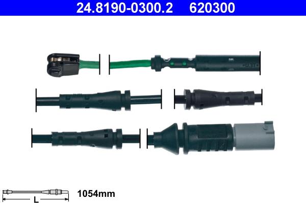 ATE 24.8190-0300.2 - Senzor de avertizare,uzura placute de frana aaoparts.ro