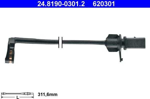 ATE 24.8190-0301.2 - Senzor de avertizare,uzura placute de frana aaoparts.ro