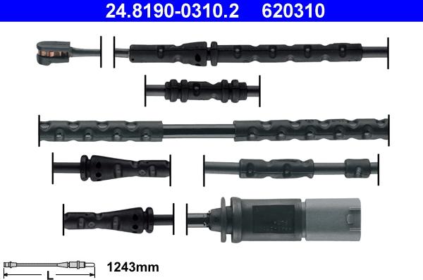 ATE 24.8190-0310.2 - Senzor de avertizare,uzura placute de frana aaoparts.ro