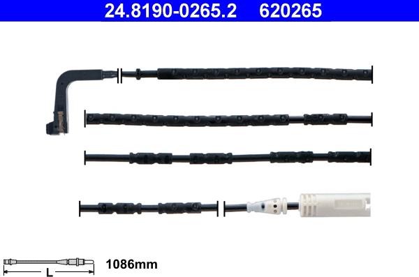 ATE 24.8190-0265.2 - Senzor de avertizare,uzura placute de frana aaoparts.ro