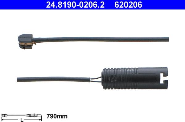 ATE 24.8190-0206.2 - Senzor de avertizare,uzura placute de frana aaoparts.ro