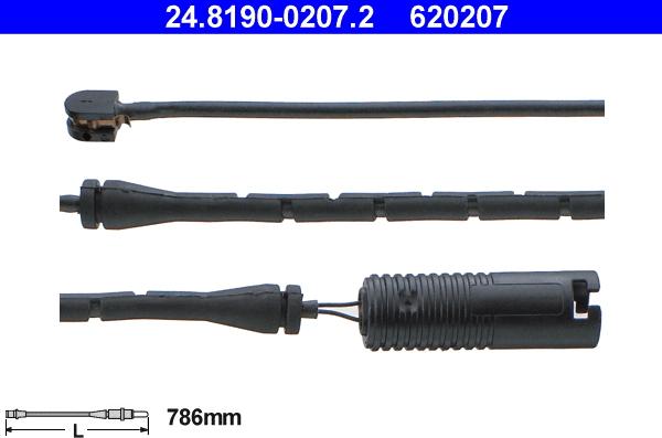 ATE 24.8190-0207.2 - Senzor de avertizare,uzura placute de frana aaoparts.ro