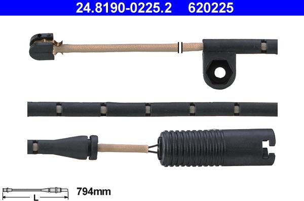 ATE 24.8190-0225.2 - Senzor de avertizare,uzura placute de frana aaoparts.ro