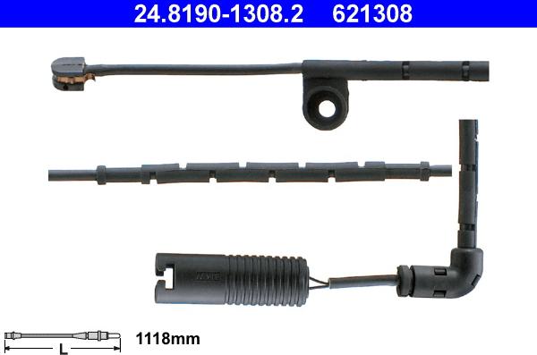 ATE 24.8190-1308.2 - Senzor de avertizare,uzura placute de frana aaoparts.ro