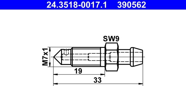 ATE 24.3518-0017.1 - Surub / supapa aerisire aaoparts.ro
