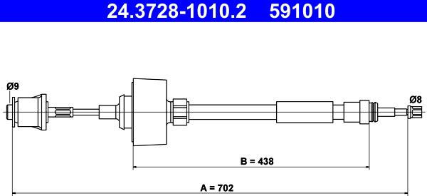 ATE 24.3728-1010.2 - Cablu ambreiaj aaoparts.ro
