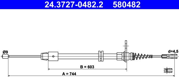 ATE 24.3727-0482.2 - Cablu, frana de parcare aaoparts.ro