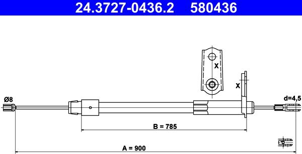 ATE 24.3727-0436.2 - Cablu, frana de parcare aaoparts.ro