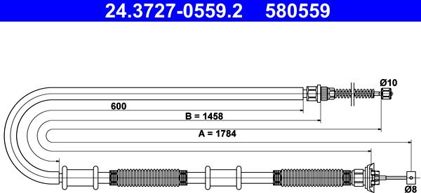 ATE 24.3727-0559.2 - Cablu, frana de parcare aaoparts.ro