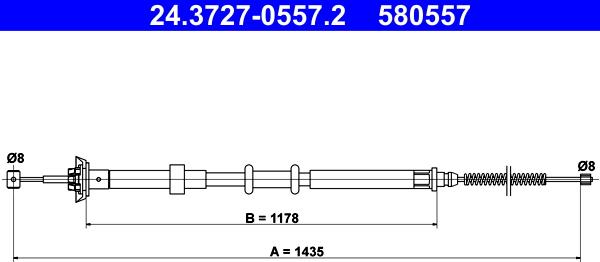 ATE 24.3727-0557.2 - Cablu, frana de parcare aaoparts.ro