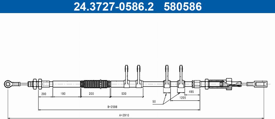 ATE 24.3727-0586.2 - Cablu, frana de parcare aaoparts.ro