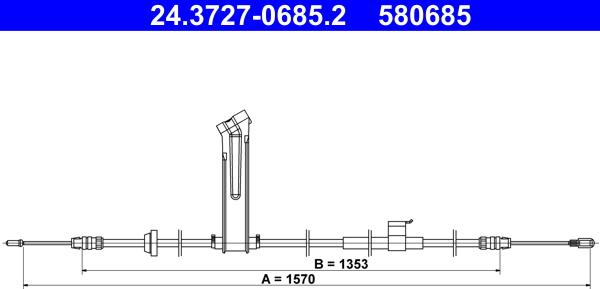 ATE 24.3727-0685.2 - Cablu, frana de parcare aaoparts.ro