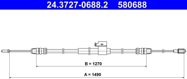 ATE 24.3727-0688.2 - Cablu, frana de parcare aaoparts.ro