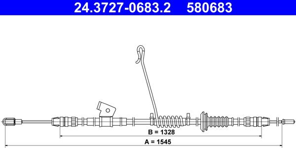 ATE 24.3727-0683.2 - Cablu, frana de parcare aaoparts.ro