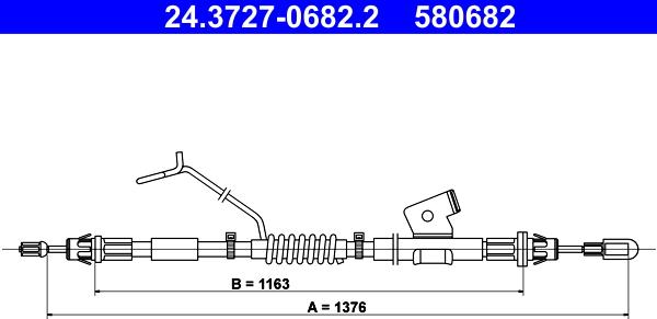 ATE 24.3727-0682.2 - Cablu, frana de parcare aaoparts.ro