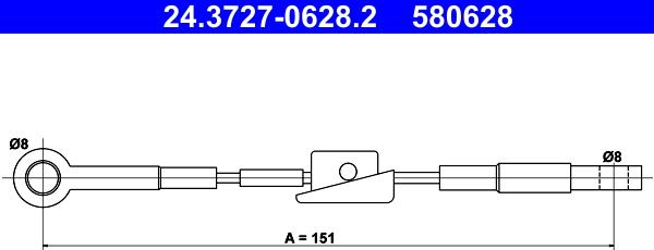 ATE 24.3727-0628.2 - Cablu, frana de parcare aaoparts.ro
