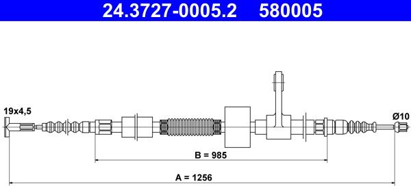 ATE 24.3727-0005.2 - Cablu, frana de parcare aaoparts.ro