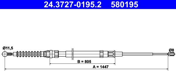 ATE 24.3727-0195.2 - Cablu, frana de parcare aaoparts.ro