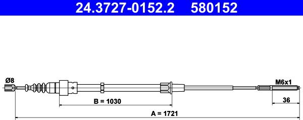 ATE 24.3727-0152.2 - Cablu, frana de parcare aaoparts.ro