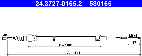 ATE 24.3727-0165.2 - Cablu, frana de parcare aaoparts.ro