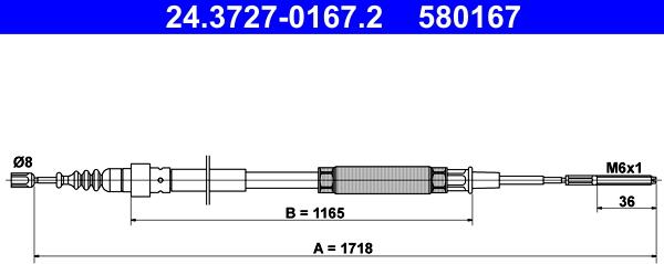 ATE 24.3727-0167.2 - Cablu, frana de parcare aaoparts.ro