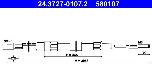 ATE 24.3727-0107.2 - Cablu, frana de parcare aaoparts.ro
