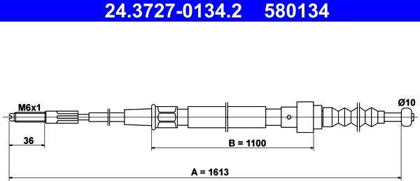 ATE 24.3727-0134.2 - Cablu, frana de parcare aaoparts.ro