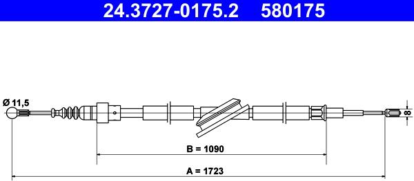 ATE 24.3727-0175.2 - Cablu, frana de parcare aaoparts.ro