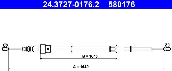 ATE 24.3727-0176.2 - Cablu, frana de parcare aaoparts.ro