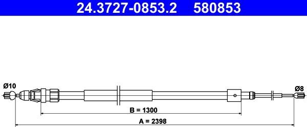 ATE 24.3727-0853.2 - Cablu, frana de parcare aaoparts.ro