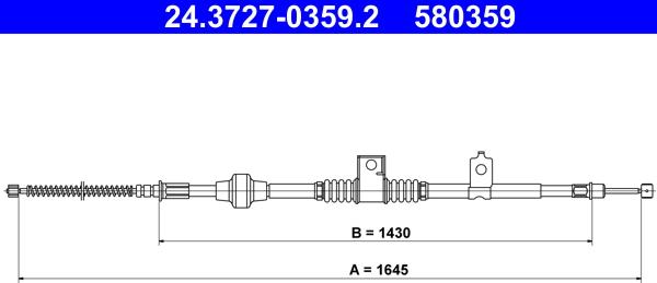 ATE 24.3727-0359.2 - Cablu, frana de parcare aaoparts.ro