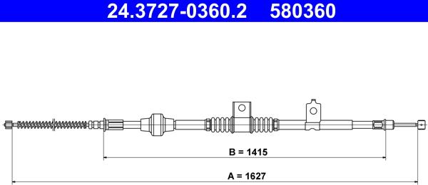 ATE 24.3727-0360.2 - Cablu, frana de parcare aaoparts.ro