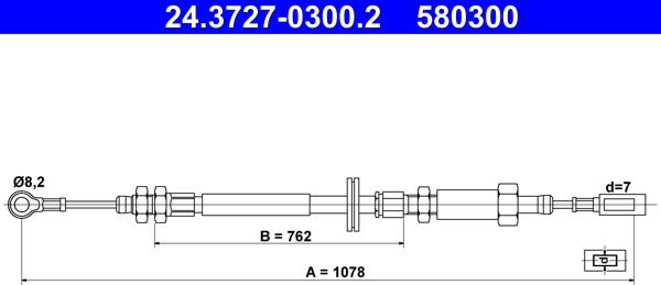 ATE 24.3727-0300.2 - Cablu, frana de parcare aaoparts.ro