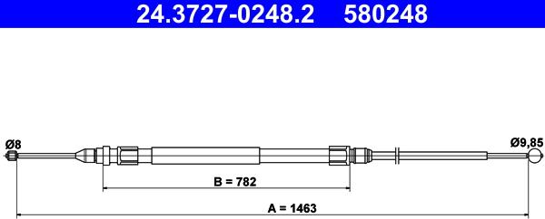 ATE 24.3727-0248.2 - Cablu, frana de parcare aaoparts.ro