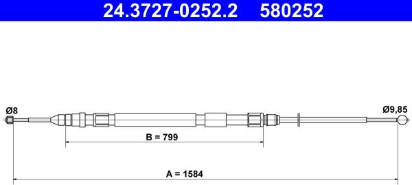 ATE 24.3727-0252.2 - Cablu, frana de parcare aaoparts.ro