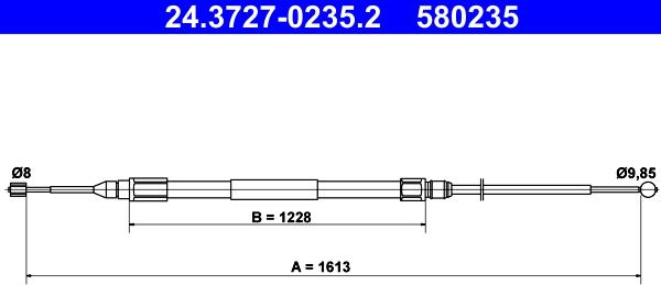 ATE 24.3727-0235.2 - Cablu, frana de parcare aaoparts.ro