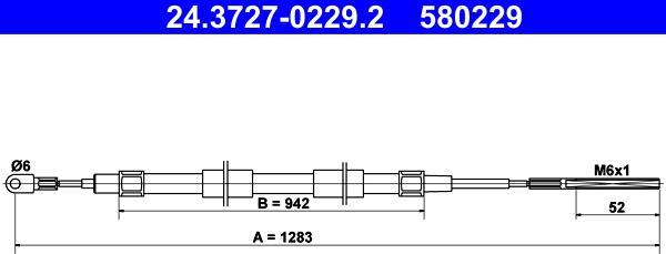 ATE 24.3727-0229.2 - Cablu, frana de parcare aaoparts.ro