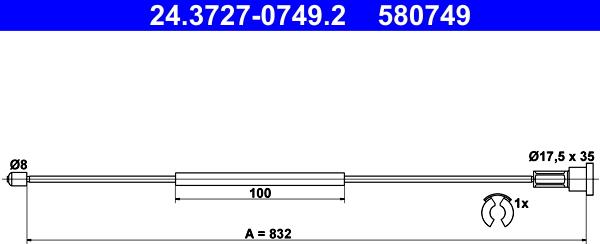 ATE 24.3727-0749.2 - Cablu, frana de parcare aaoparts.ro