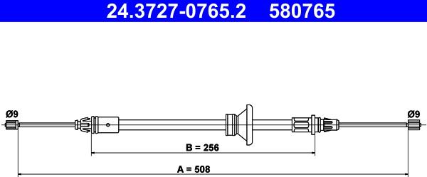 ATE 24.3727-0765.2 - Cablu, frana de parcare aaoparts.ro