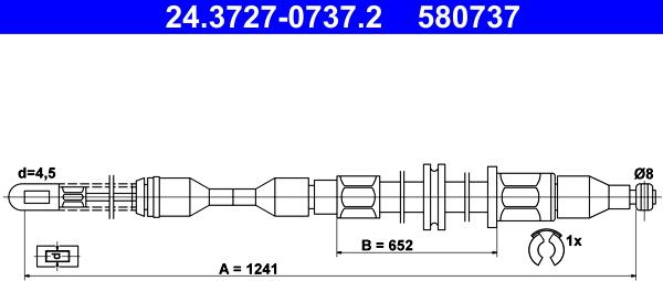 ATE 24.3727-0737.2 - Cablu, frana de parcare aaoparts.ro