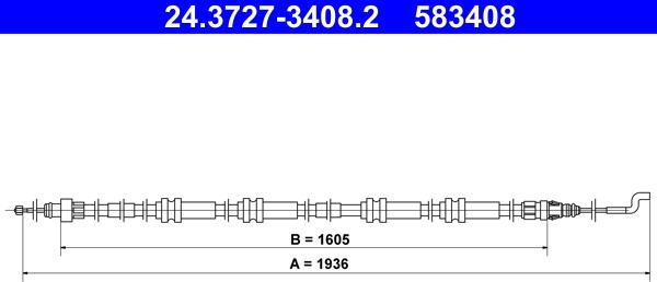 ATE 24.3727-3408.2 - Cablu, frana de parcare aaoparts.ro