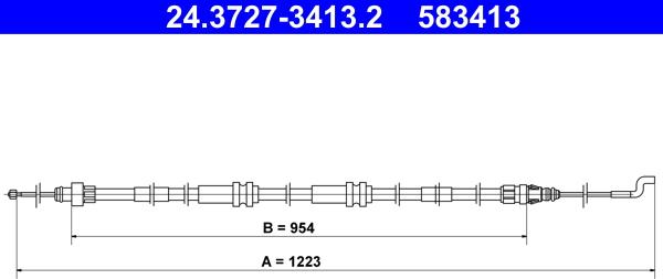 ATE 24.3727-3413.2 - Cablu, frana de parcare aaoparts.ro