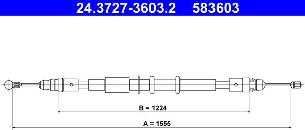 ATE 24.3727-3603.2 - Cablu, frana de parcare aaoparts.ro