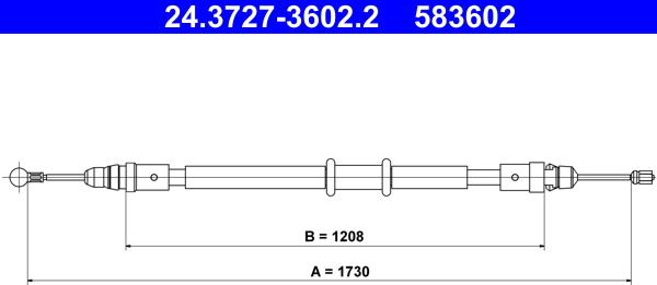 ATE 24.3727-3602.2 - Cablu, frana de parcare aaoparts.ro