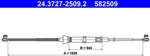 ATE 24.3727-2509.2 - Cablu, frana de parcare aaoparts.ro