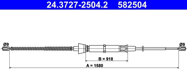 ATE 24.3727-2504.2 - Cablu, frana de parcare aaoparts.ro