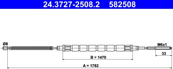 ATE 24.3727-2508.2 - Cablu, frana de parcare aaoparts.ro